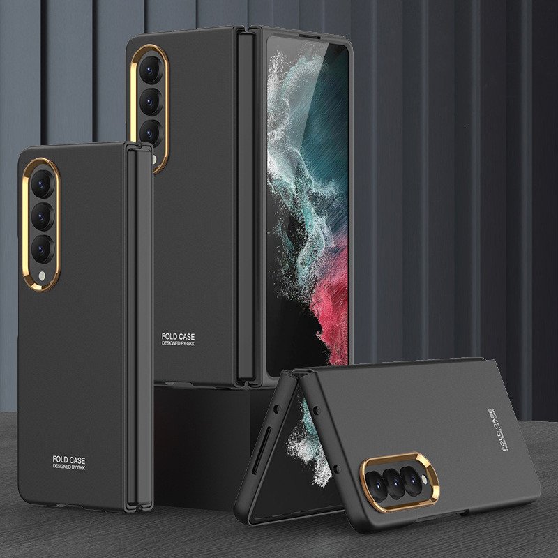 Ahockproof Armor Stand Case For Samsung Galaxy Z Fold 4 Funda Bracket Hard Case for Fold 4 Folding Cover Full Lens Protect Shell