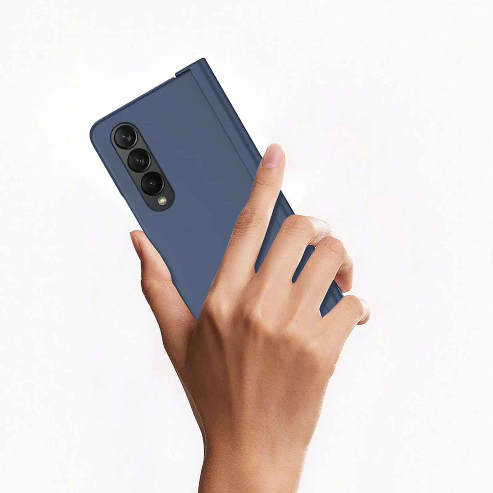 for Samsung Galaxy Z Fold 5 4 3 Phone Case 360° Liquid Matte Plain Color Pen Holder Cover Fine Hole Shell Antifall NonSlip Funda