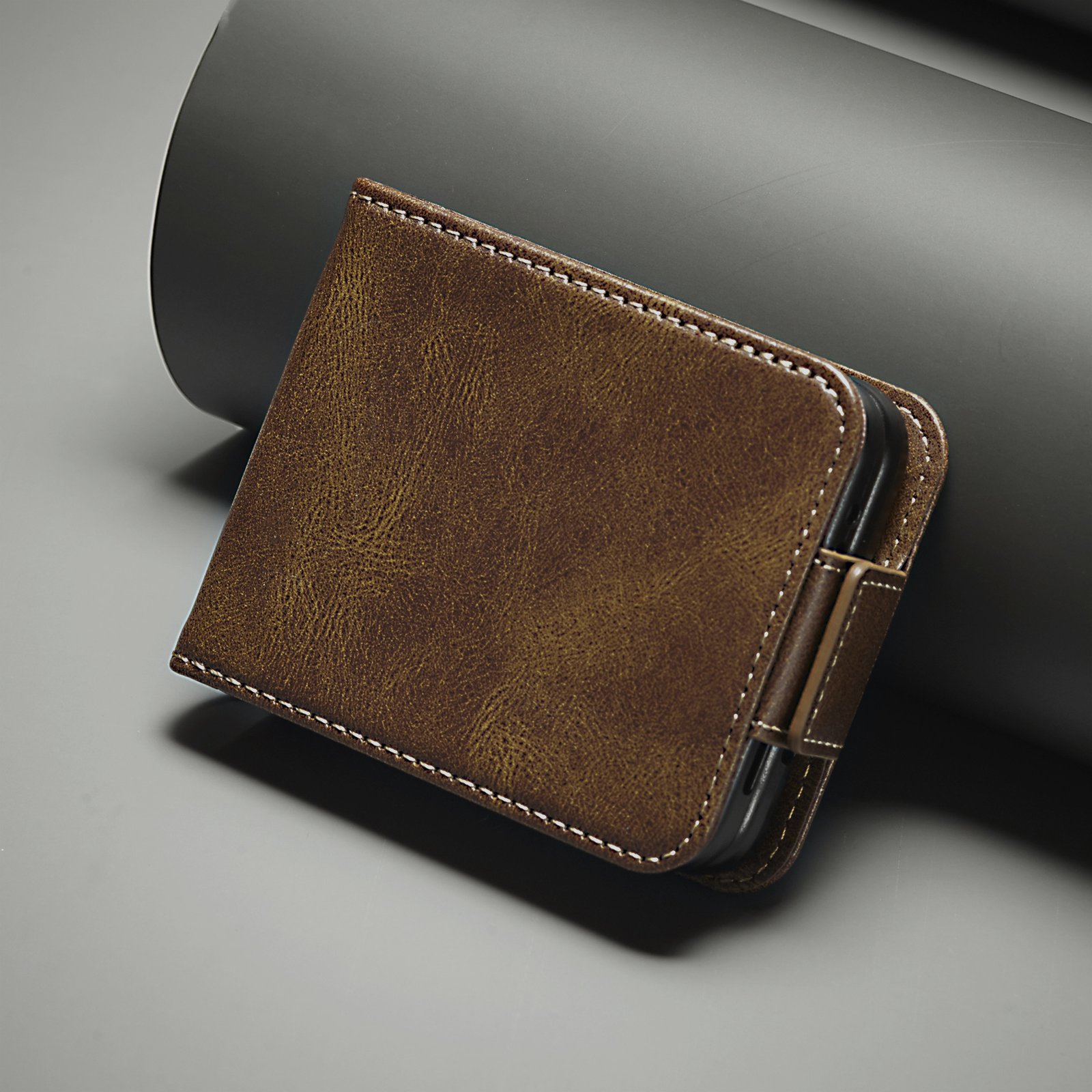Folding Leather Cover For Samsung Galaxy Z Flip 3 4 Flip4 Flip3 5G Magnetic Protective Cards Solt Wallet Bag Business Phone Case