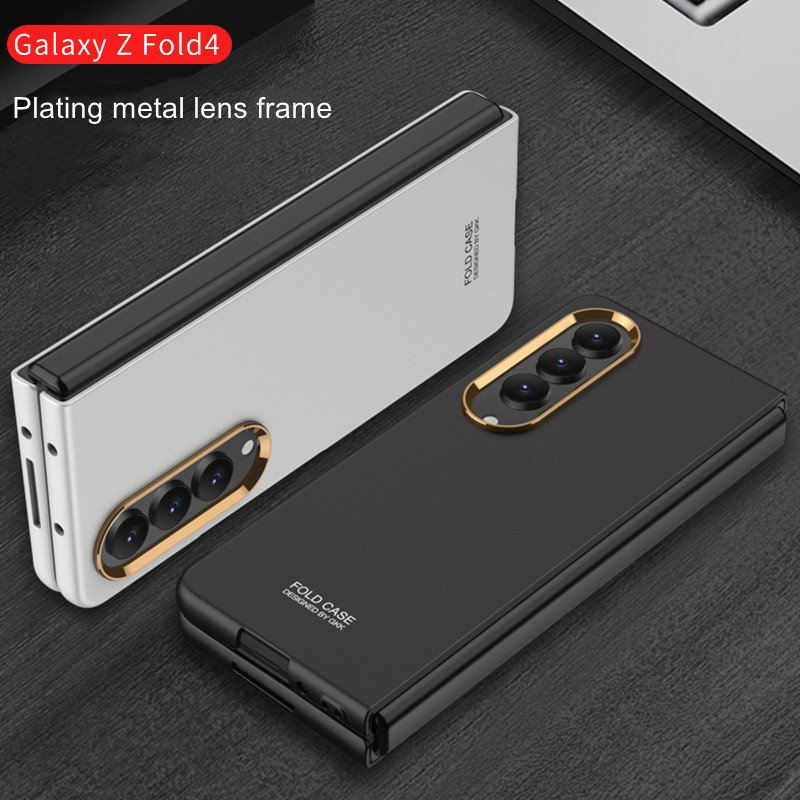 Ahockproof Armor Stand Case For Samsung Galaxy Z Fold 4 Funda Bracket Hard Case for Fold 4 Folding Cover Full Lens Protect Shell