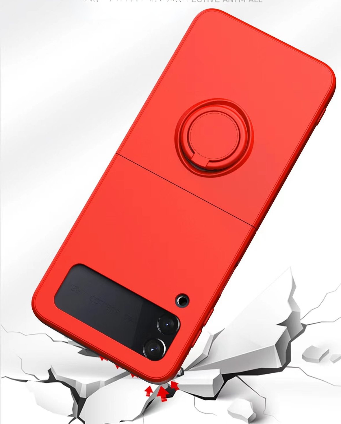 Liquid Silicone Phone Case For Samsung Galaxy Z Flip 4 Flip3 Flip4 Flip3 5G Ring Holder Stand Kickstand Shockproof Folding Cover