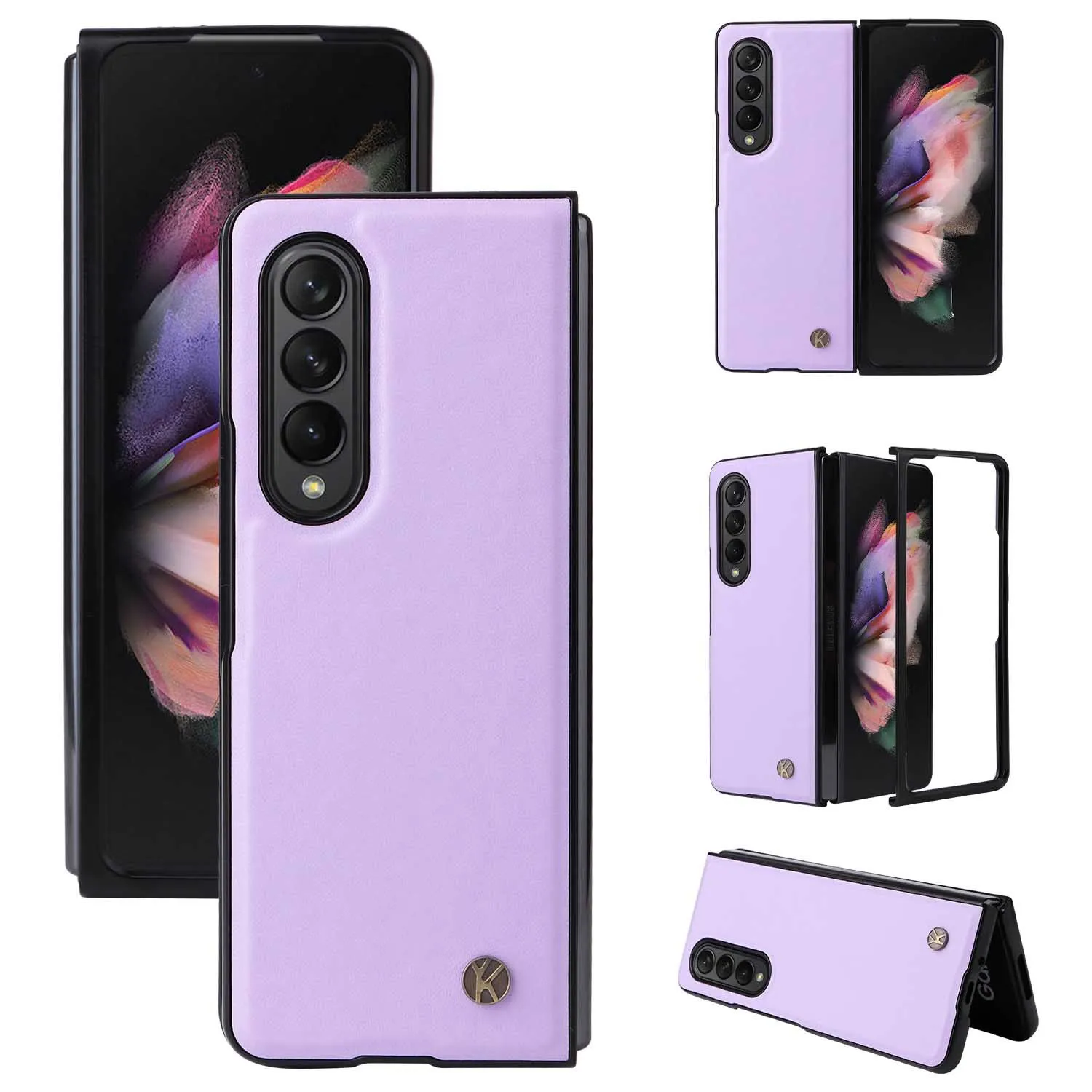 For Samsung Galaxy Z Fold 4 3 Fold4 Fold3 5G PU Leather Cover Ultra Slim Hard PC Shockproof Business Style Phone Case