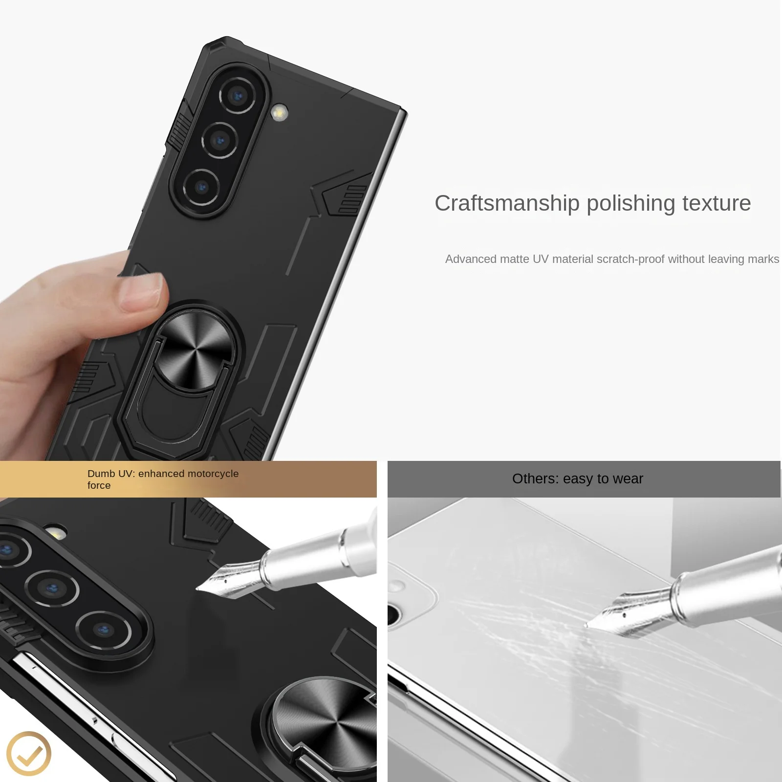Ring Bracket Phone Case for Samsung Galaxy Z Fold 5 4 3 Fold5 Fold4 Fold3 Magnetic Plastic Fall Prevention Cover