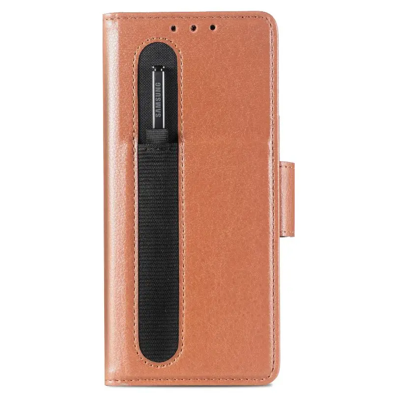 Magnetic Flip Phone Case For Samsung Galaxy Z Fold 5 4 3 Fold Phone Cover Shockproof Phone Cover With Pen Holder(Exclude Pen)