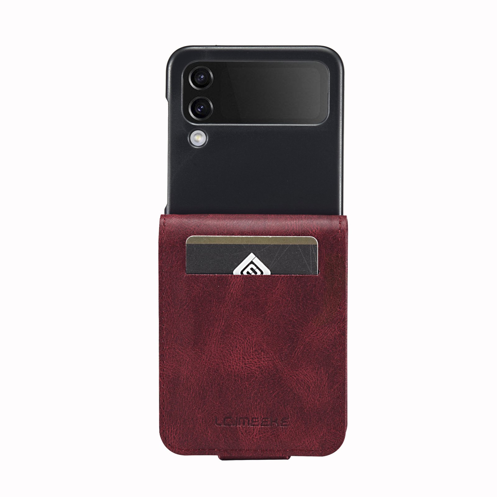 Folding Leather Cover For Samsung Galaxy Z Flip 3 4 Flip4 Flip3 5G Magnetic Protective Cards Solt Wallet Bag Business Phone Case