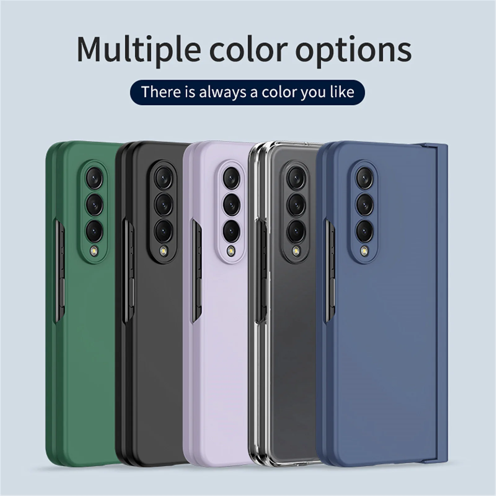 for Samsung Galaxy Z Fold 5 4 3 Phone Case 360° Liquid Matte Plain Color Pen Holder Cover Fine Hole Shell Antifall NonSlip Funda
