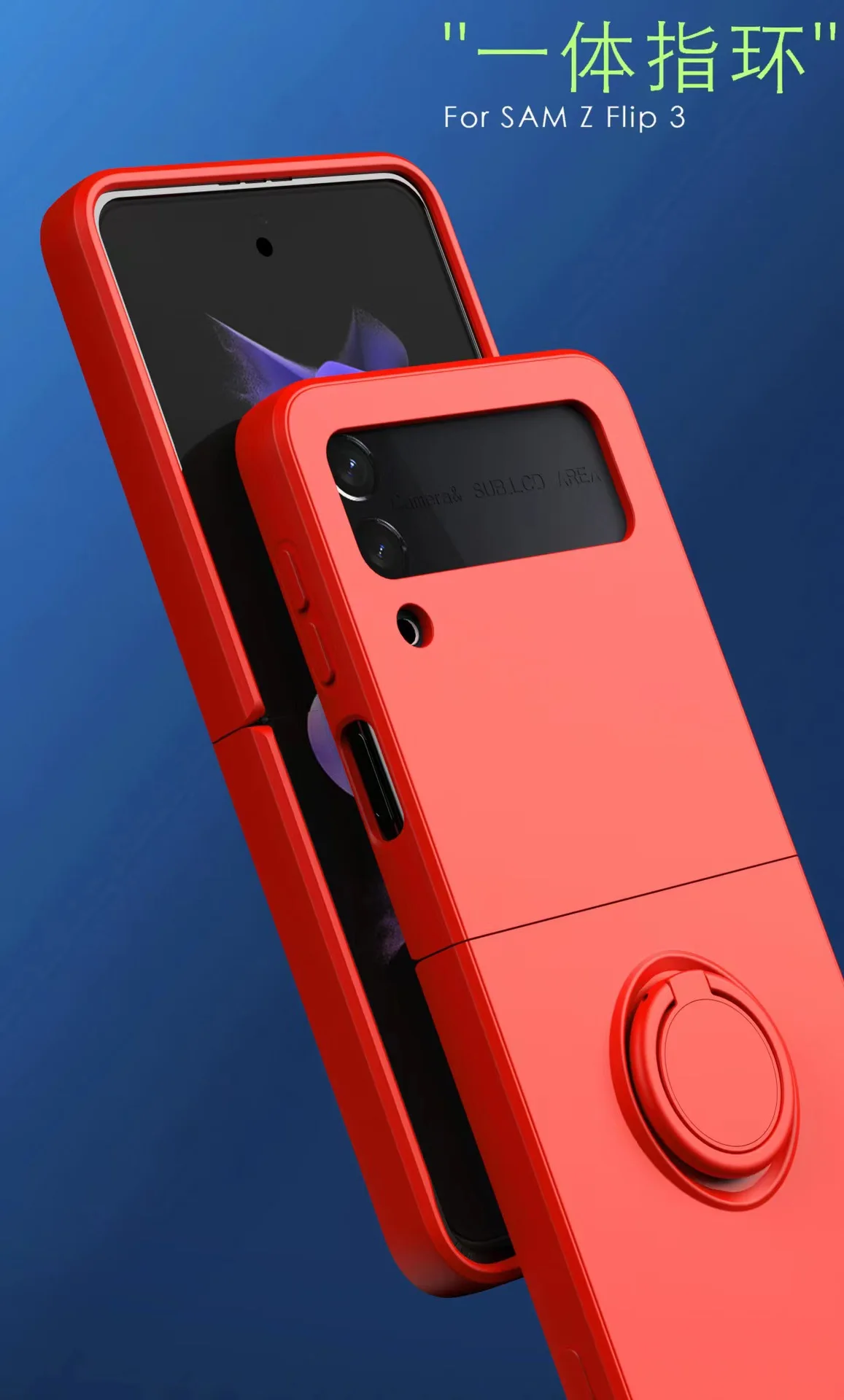 Liquid Silicone Phone Case For Samsung Galaxy Z Flip 4 Flip3 Flip4 Flip3 5G Ring Holder Stand Kickstand Shockproof Folding Cover