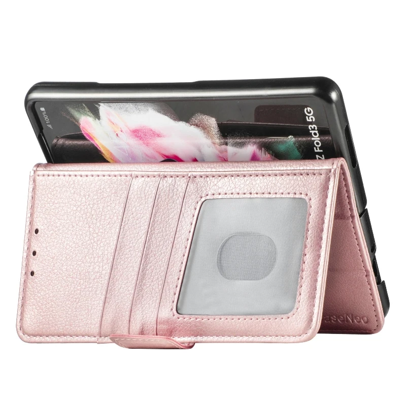 Magnetic Flip Phone Case For Samsung Galaxy Z Fold 5 4 3 Fold Phone Cover Shockproof Phone Cover With Pen Holder(Exclude Pen)