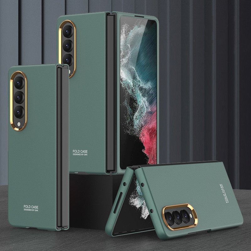 Ahockproof Armor Stand Case For Samsung Galaxy Z Fold 4 Funda Bracket Hard Case for Fold 4 Folding Cover Full Lens Protect Shell