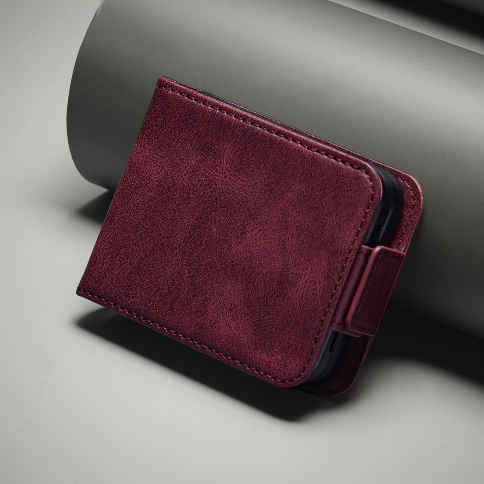 Folding Leather Cover For Samsung Galaxy Z Flip 3 4 Flip4 Flip3 5G Magnetic Protective Cards Solt Wallet Bag Business Phone Case