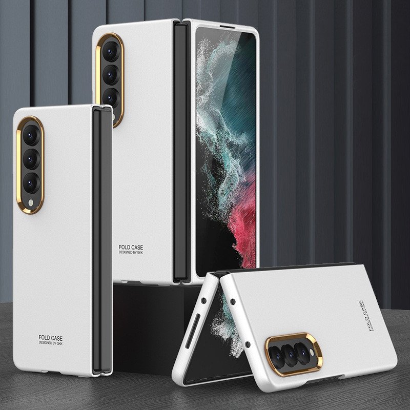 Ahockproof Armor Stand Case For Samsung Galaxy Z Fold 4 Funda Bracket Hard Case for Fold 4 Folding Cover Full Lens Protect Shell