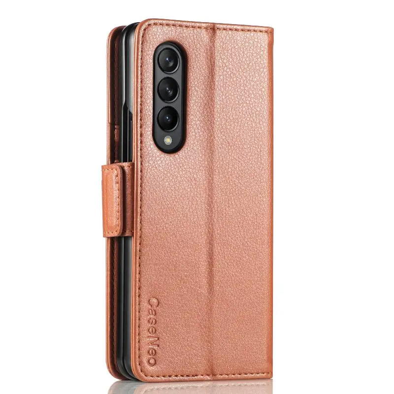 Magnetic Flip Phone Case For Samsung Galaxy Z Fold 5 4 3 Fold Phone Cover Shockproof Phone Cover With Pen Holder(Exclude Pen)