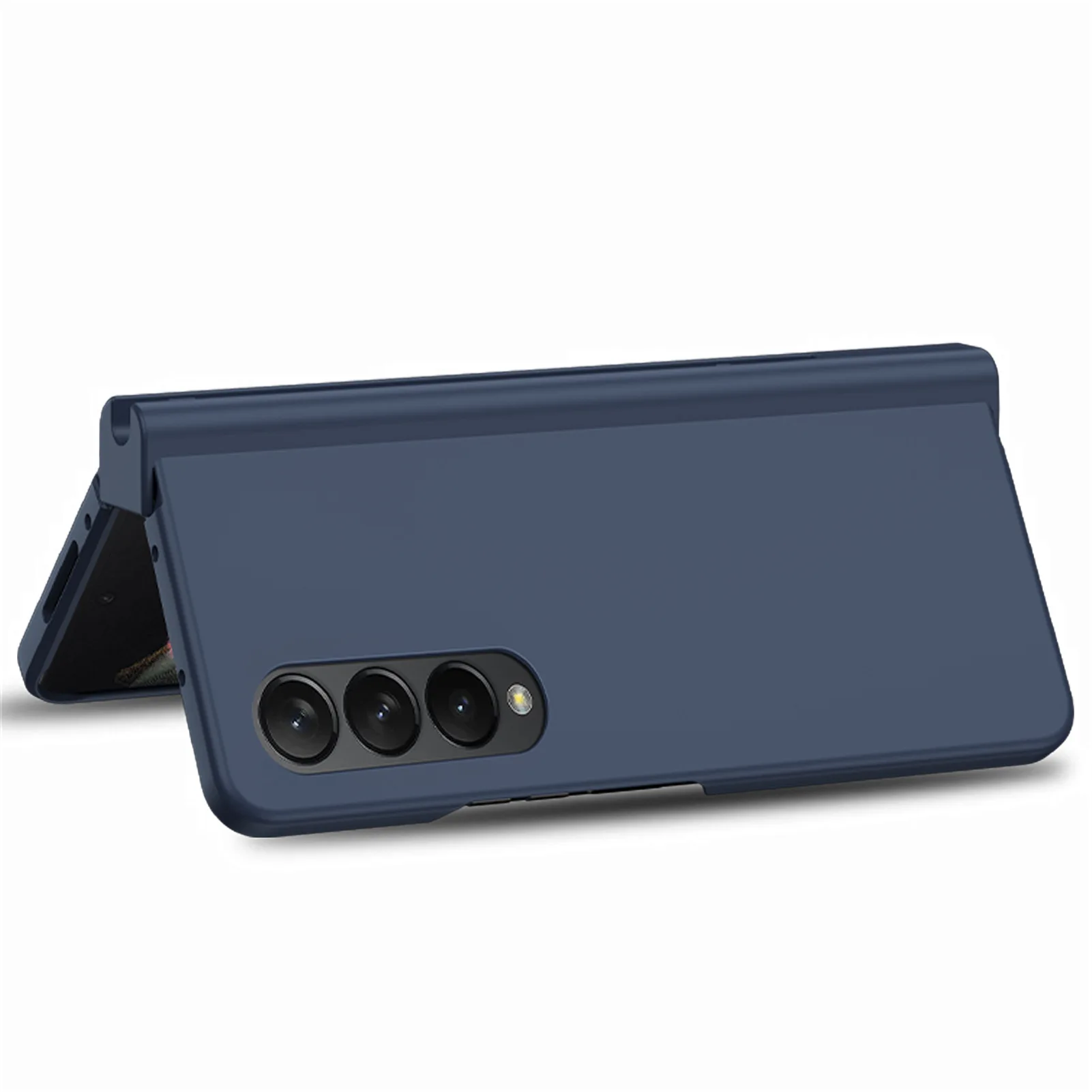 for Samsung Galaxy Z Fold 5 4 3 Phone Case 360° Liquid Matte Plain Color Pen Holder Cover Fine Hole Shell Antifall NonSlip Funda