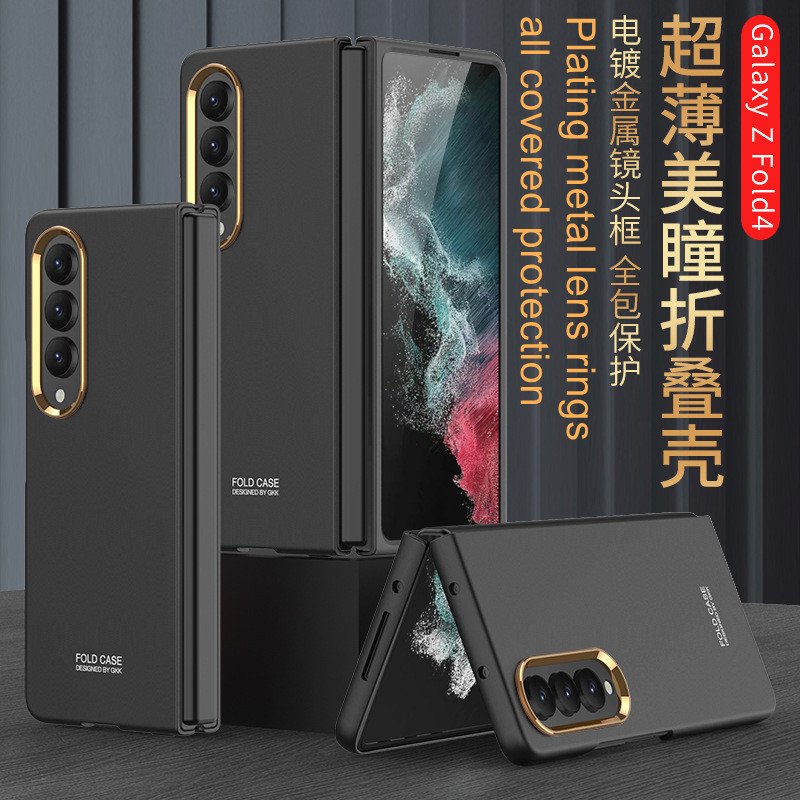 Ahockproof Armor Stand Case For Samsung Galaxy Z Fold 4 Funda Bracket Hard Case for Fold 4 Folding Cover Full Lens Protect Shell