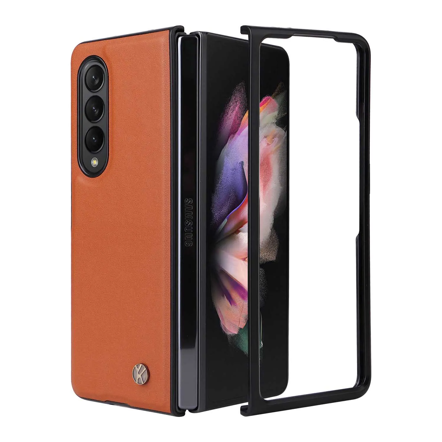 For Samsung Galaxy Z Fold 4 3 Fold4 Fold3 5G PU Leather Cover Ultra Slim Hard PC Shockproof Business Style Phone Case