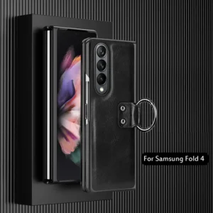 New Men's Business Phone Cases For Samsung ZFold 4 3 Folding ZFold2 Electroplating Leather Case Film Integrated Protective Cover 1