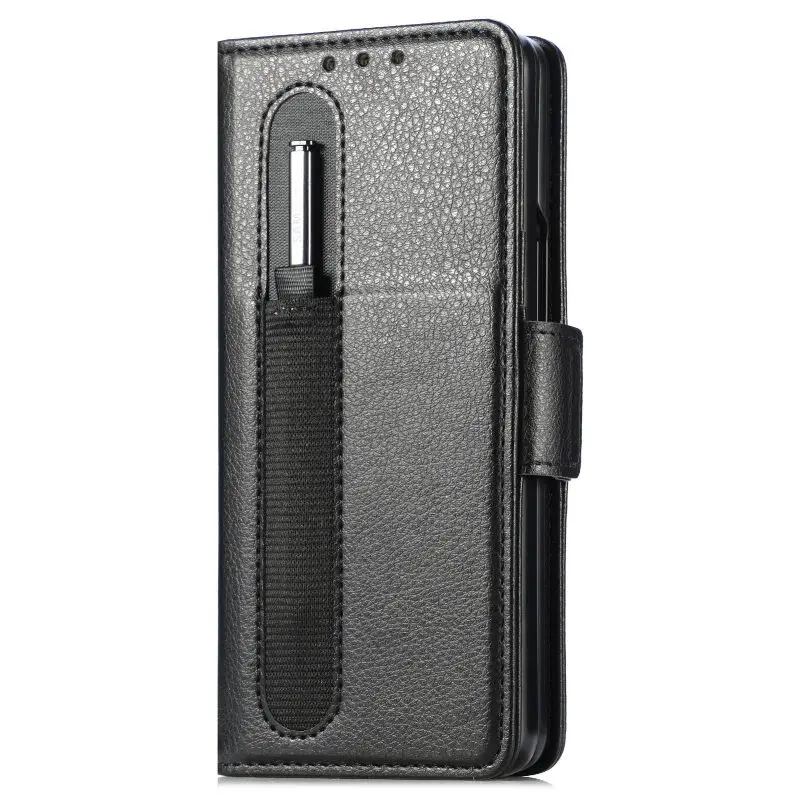 Magnetic Flip Phone Case For Samsung Galaxy Z Fold 5 4 3 Fold Phone Cover Shockproof Phone Cover With Pen Holder(Exclude Pen)