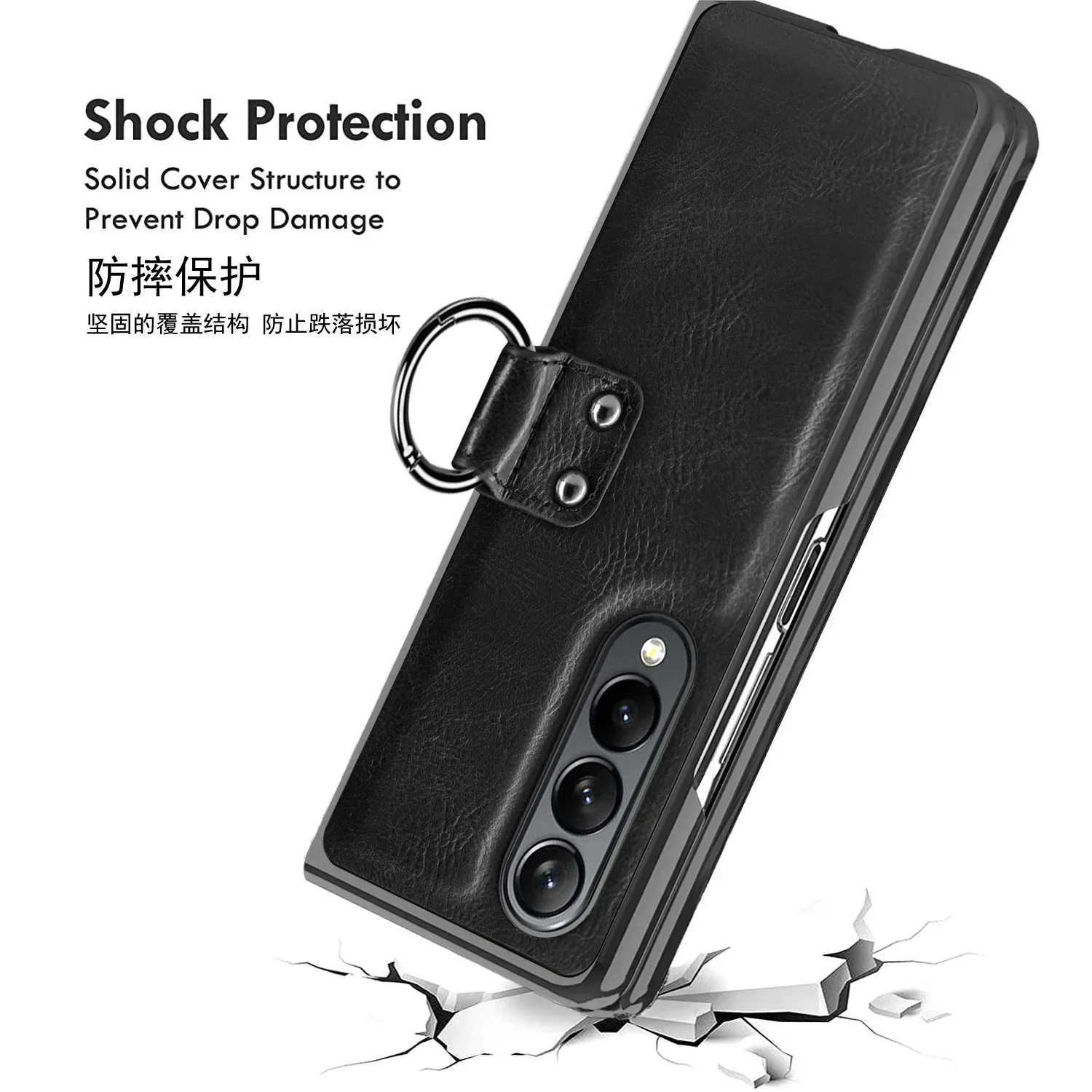 New Men's Business Phone Cases For Samsung ZFold 4 3 Folding ZFold2 Electroplating Leather Case Film Integrated Protective Cover