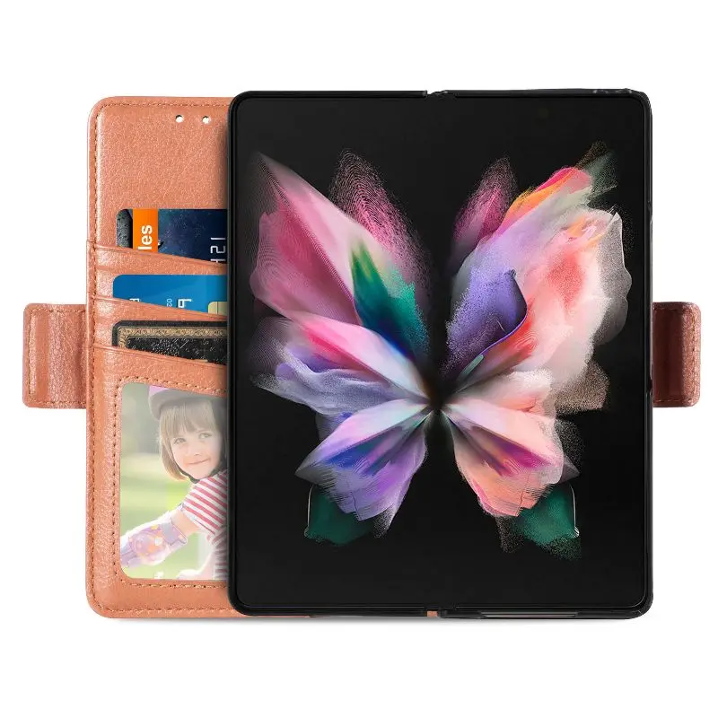 Magnetic Flip Phone Case For Samsung Galaxy Z Fold 5 4 3 Fold Phone Cover Shockproof Phone Cover With Pen Holder(Exclude Pen)