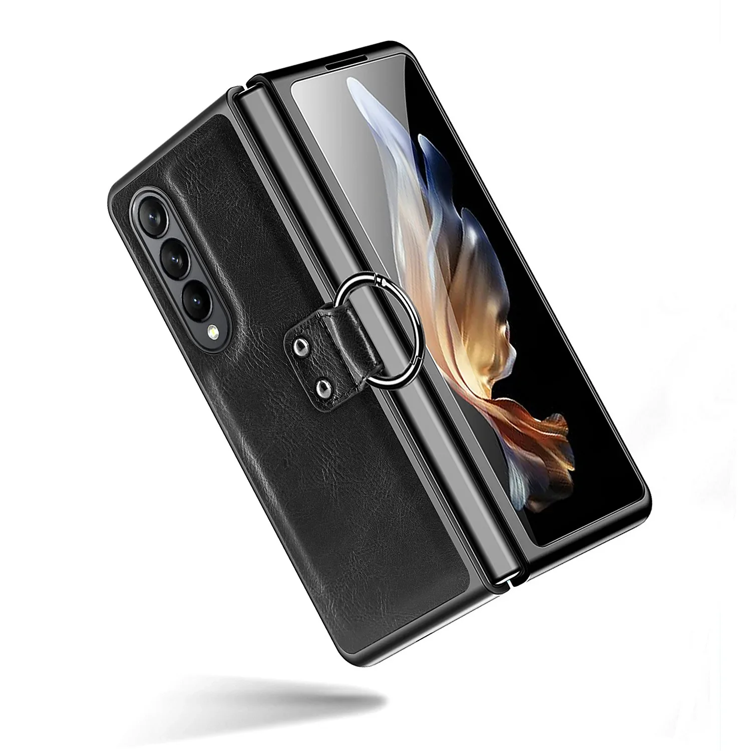 New Men's Business Phone Cases For Samsung ZFold 4 3 Folding ZFold2 Electroplating Leather Case Film Integrated Protective Cover