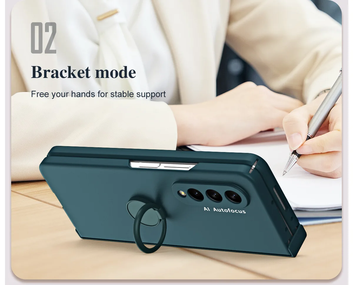 Matte Frosted Car Magnetic with Screen Protector Fashion Phone Case for Samsung Galaxy Z Fold5 Fold4 Fold3 Fold2 Protective Case