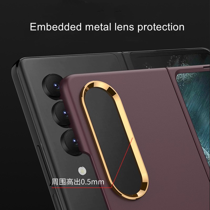Ahockproof Armor Stand Case For Samsung Galaxy Z Fold 4 Funda Bracket Hard Case for Fold 4 Folding Cover Full Lens Protect Shell