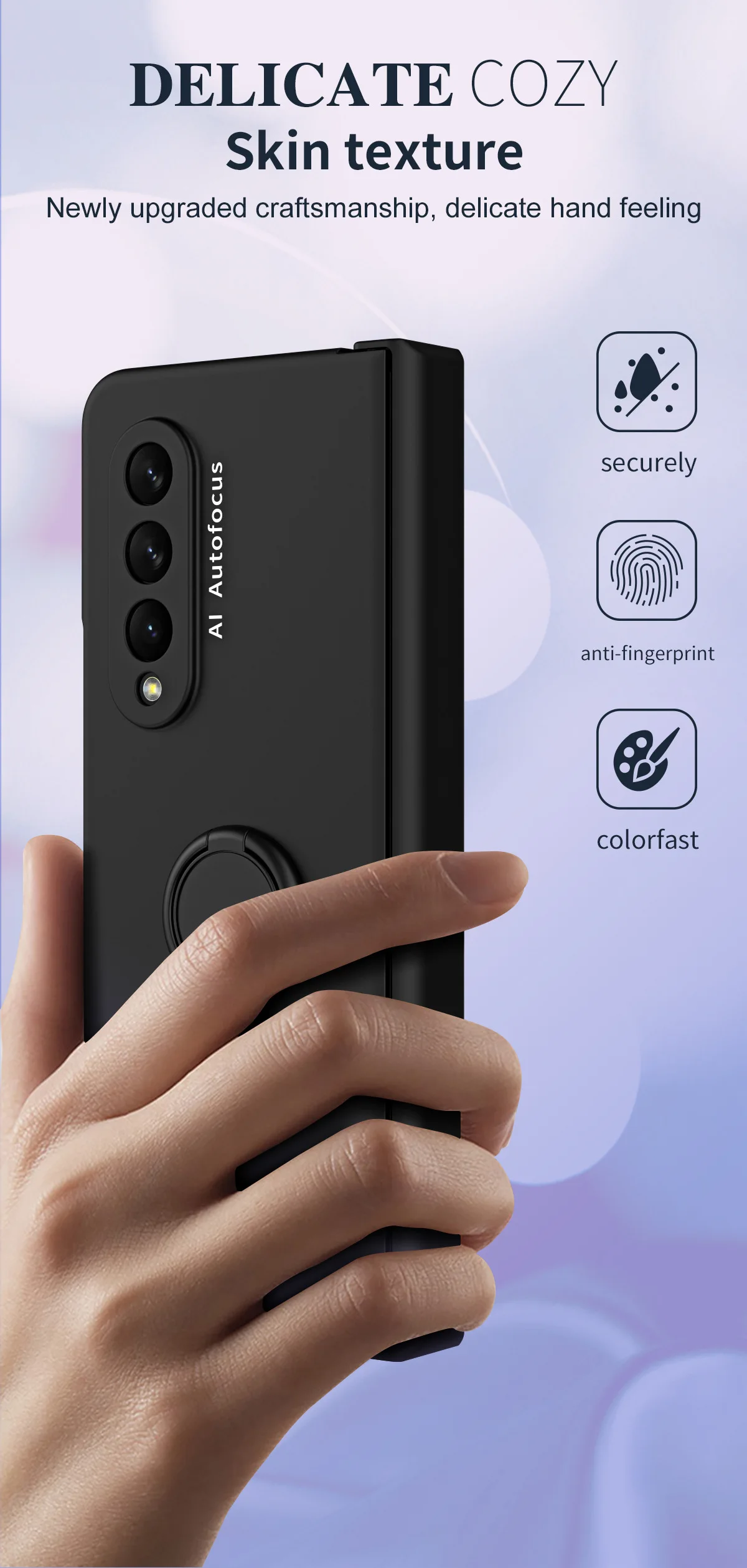Matte Frosted Car Magnetic with Screen Protector Fashion Phone Case for Samsung Galaxy Z Fold5 Fold4 Fold3 Fold2 Protective Case