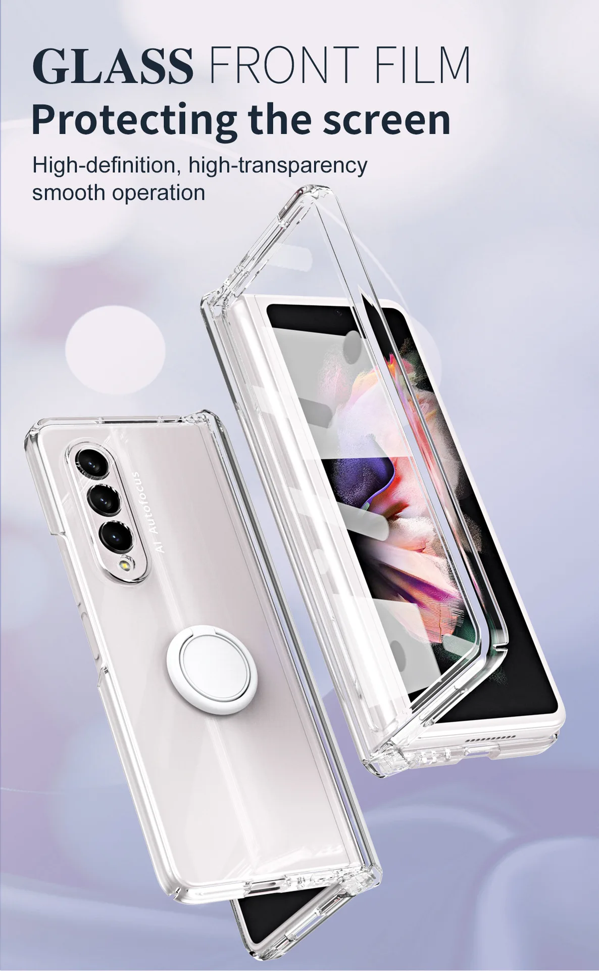 Matte Frosted Car Magnetic with Screen Protector Fashion Phone Case for Samsung Galaxy Z Fold5 Fold4 Fold3 Fold2 Protective Case