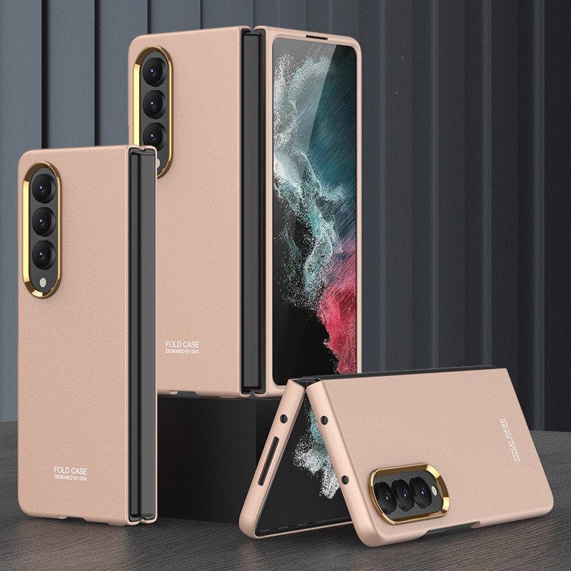Ahockproof Armor Stand Case For Samsung Galaxy Z Fold 4 Funda Bracket Hard Case for Fold 4 Folding Cover Full Lens Protect Shell