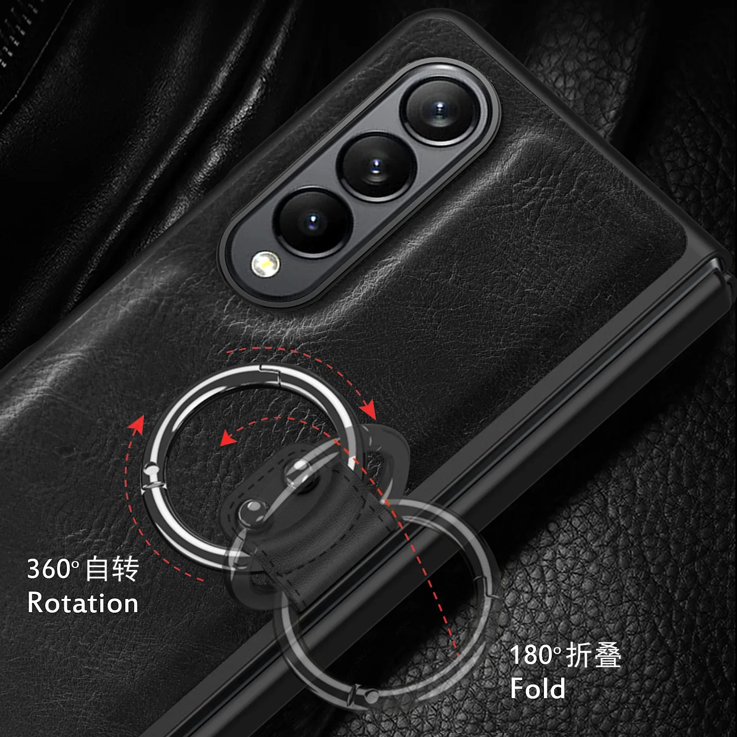 New Men's Business Phone Cases For Samsung ZFold 4 3 Folding ZFold2 Electroplating Leather Case Film Integrated Protective Cover