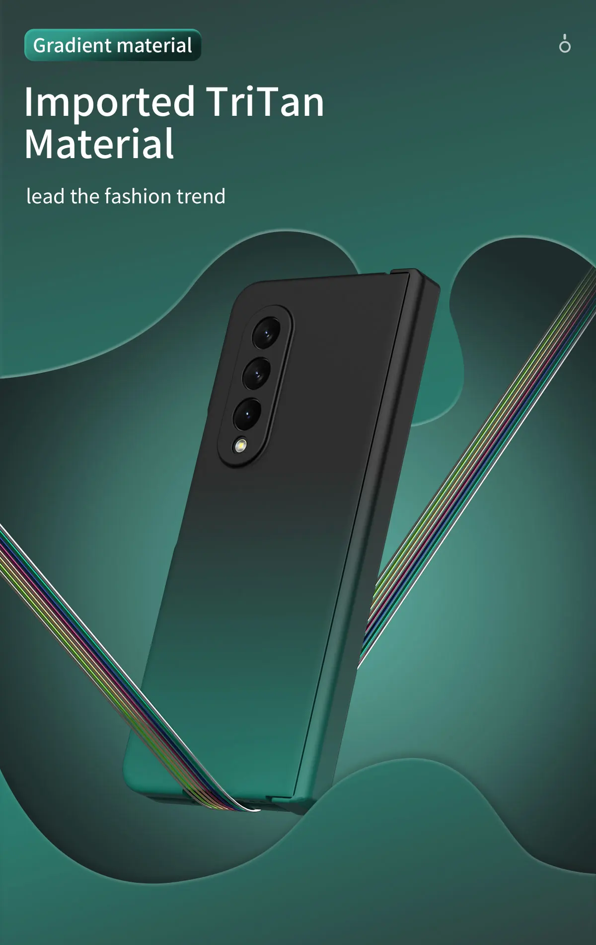 Hinge Gradient Case for Samsung Galaxy Z Fold 4 3 2 Cover with Front Glass Film Full Protective Camera Flip Antifinerprint Shell