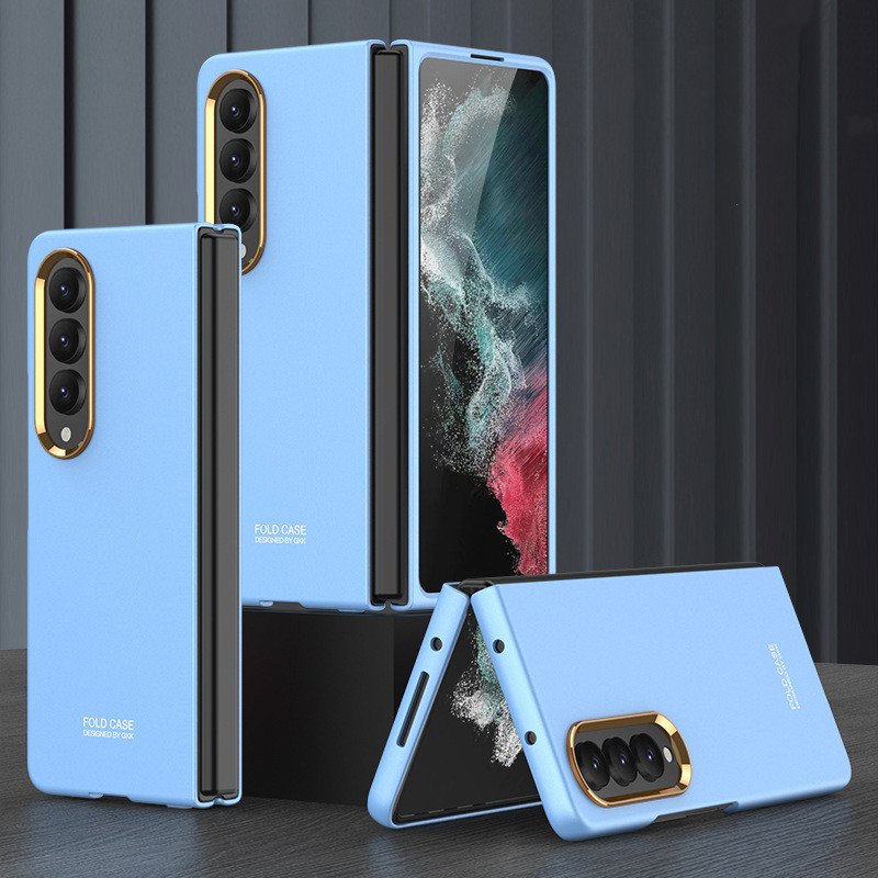 Ahockproof Armor Stand Case For Samsung Galaxy Z Fold 4 Funda Bracket Hard Case for Fold 4 Folding Cover Full Lens Protect Shell