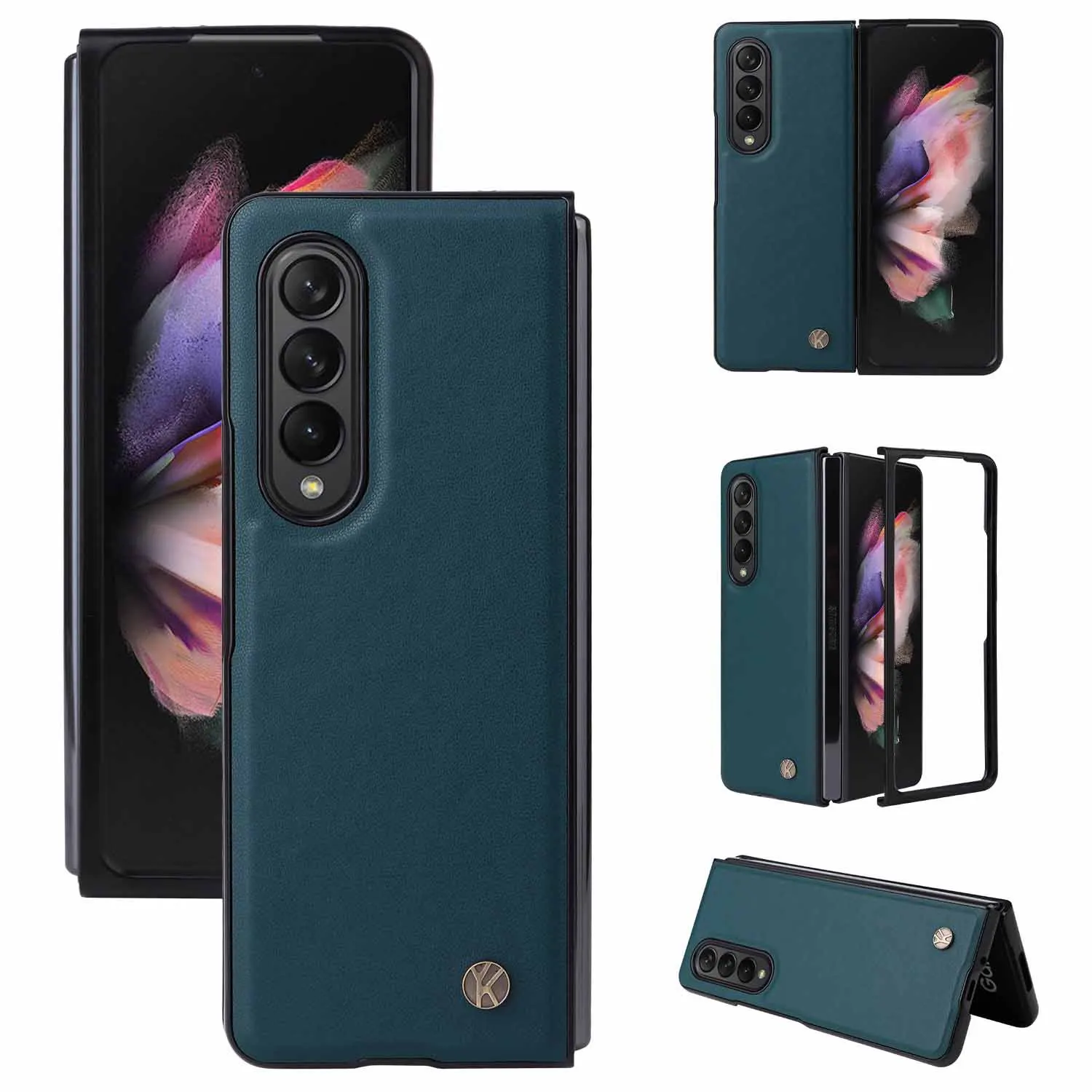 For Samsung Galaxy Z Fold 4 3 Fold4 Fold3 5G PU Leather Cover Ultra Slim Hard PC Shockproof Business Style Phone Case