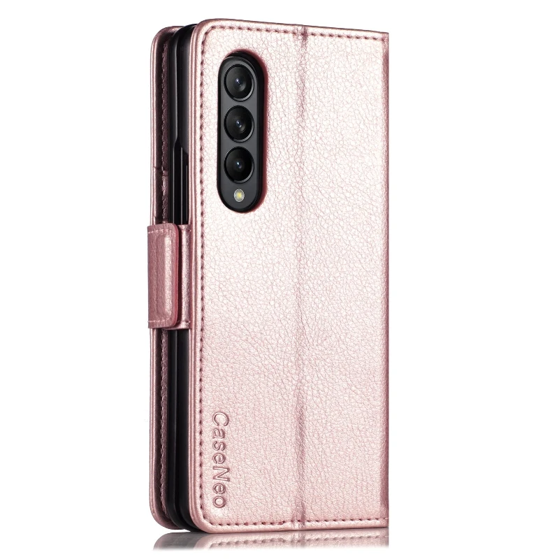 Magnetic Flip Phone Case For Samsung Galaxy Z Fold 5 4 3 Fold Phone Cover Shockproof Phone Cover With Pen Holder(Exclude Pen)