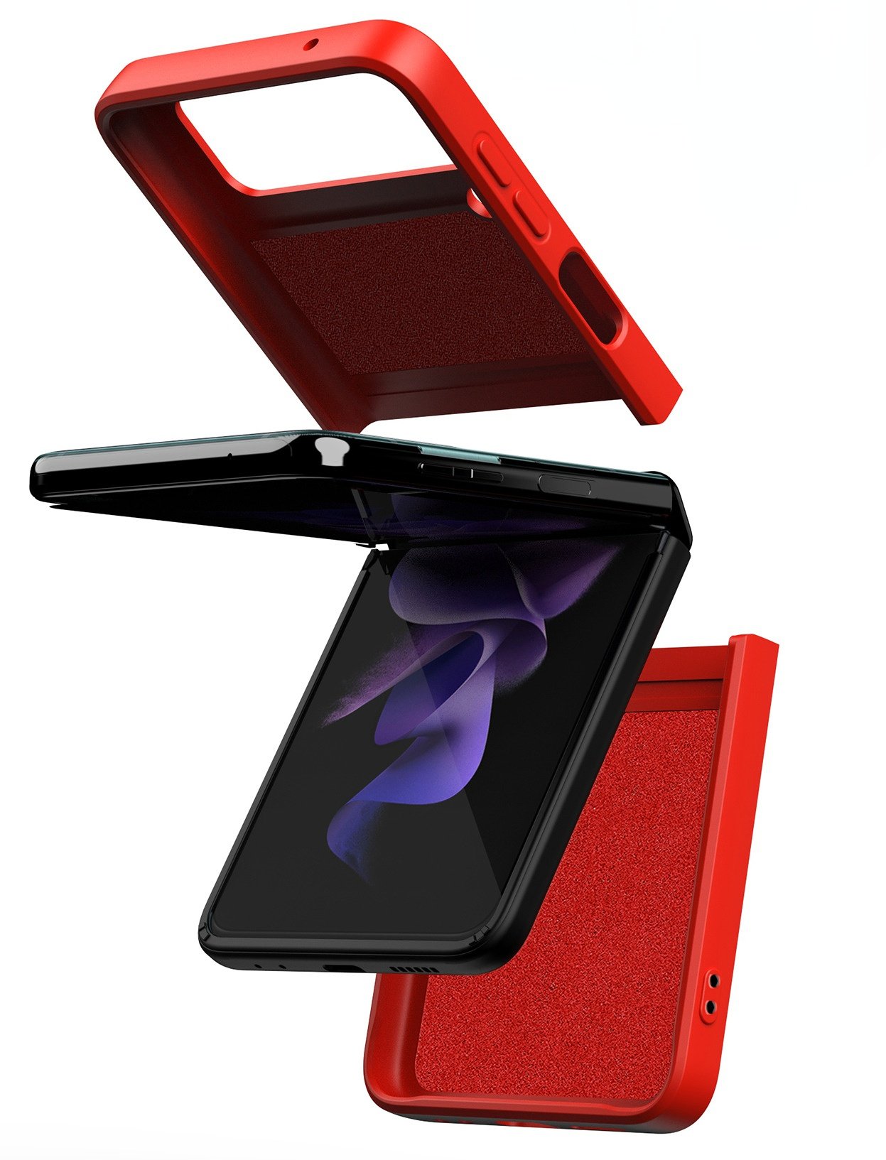 Liquid Silicone Phone Case For Samsung Galaxy Z Flip 4 Flip3 Flip4 Flip3 5G Ring Holder Stand Kickstand Shockproof Folding Cover